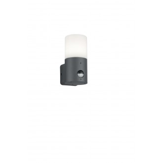 TRIO 222260142 | Hoosic Trio zidna svjetiljka sa senzorom 1x E27 IP44 antracit, opal
