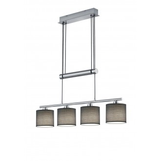 TRIO 305400411 | Garda-TR Trio visilice svjetiljka balansna - ravnotežna, sa visinskim podešavanjem 4x E14 poniklano mat, sivo