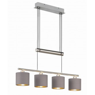 TRIO 305400441 | Garda-TR Trio visilice svjetiljka balansna - ravnotežna, sa visinskim podešavanjem 4x E14 poniklano mat, taupe
