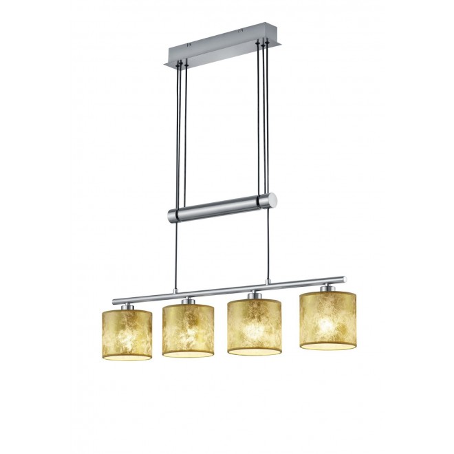 TRIO 305400479 | Garda-TR Trio visilice svjetiljka balansna - ravnotežna, sa visinskim podešavanjem 4x E14 poniklano mat, zlatno