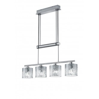 TRIO 305400489 | Garda-TR Trio visilice svjetiljka balansna - ravnotežna, sa visinskim podešavanjem 4x E14 poniklano mat, srebrno