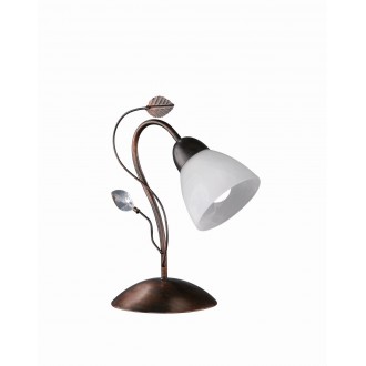 TRIO 500700128 | Traditio Trio stolna svjetiljka 32cm sa prekidačem na kablu 1x E14 antik hrđa, alabaster, prozirno