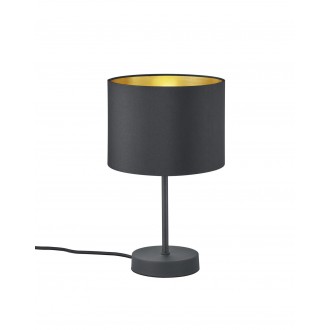TRIO 508200179 | Hostel Trio stolna svjetiljka 33cm sa prekidačem na kablu 1x E27 crno mat, zlatno