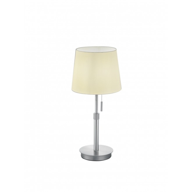 TRIO 509100107 | Lyon-TR Trio stolna svjetiljka 45cm s poteznim prekidačem s podešavanjem visine 1x E27 poniklano mat, bijelo