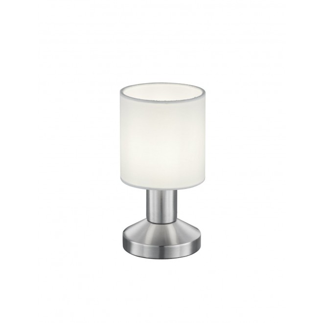 TRIO 595400101 | Garda-TR Trio stolna svjetiljka 18cm sa dodirnim prekidačem 1x E14 poniklano mat, bijelo