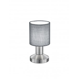 TRIO 595400111 | Garda-TR Trio stolna svjetiljka 18cm sa dodirnim prekidačem 1x E14 poniklano mat, sivo