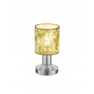 TRIO 595400179 | Garda-TR Trio stolna svjetiljka 18cm sa dodirnim prekidačem 1x E14 poniklano mat, zlatno