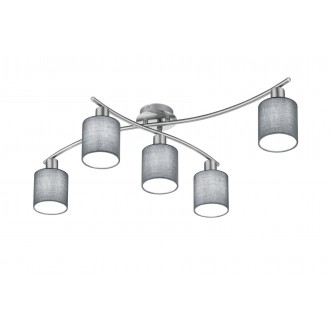 TRIO 605400511 | Garda-TR Trio stropne svjetiljke svjetiljka elementi koji se mogu okretati 5x E14 poniklano mat, sivo