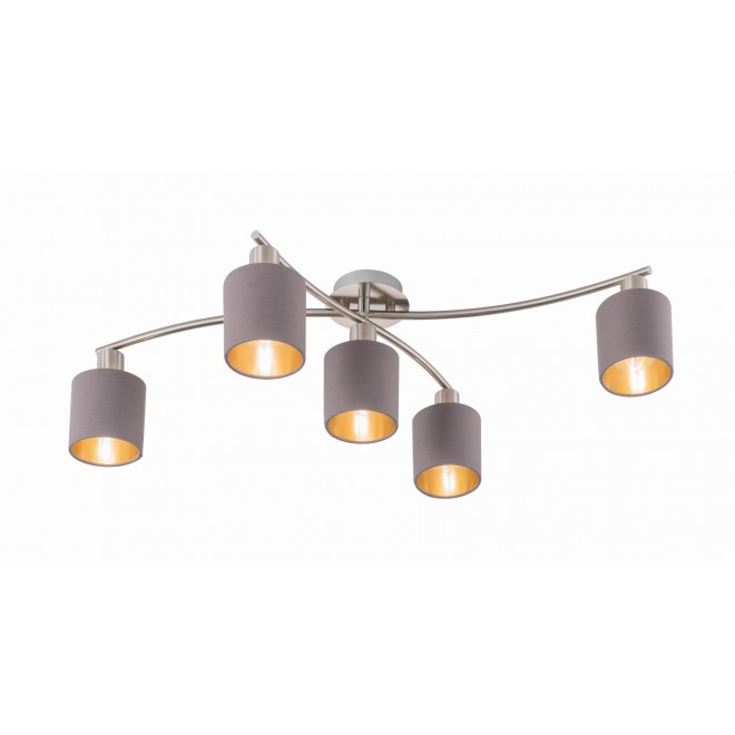 TRIO 605400541 | Garda-TR Trio stropne svjetiljke svjetiljka elementi koji se mogu okretati 5x E14 poniklano mat, taupe