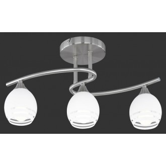 TRIO 605600307 | Curva-TR Trio stropne svjetiljke svjetiljka 3x E14 poniklano mat, opal, prozirno