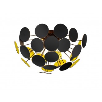 TRIO 609900332 | Discalgo Trio stropne svjetiljke svjetiljka 3x E14 crno mat, zlatno