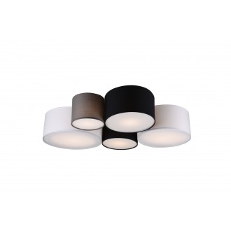 TRIO 693900517 | Hotel-TR Trio stropne svjetiljke svjetiljka 5x E27 crno, sivo, bijelo