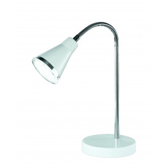 TRIO R52711101 | Arras Trio stolna svjetiljka 47cm sa prekidačem na kablu fleksibilna 1x LED 350lm 3000K krom, bijelo