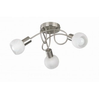 TRIO R60173007 | Antibes-TR Trio stropne svjetiljke svjetiljka 3x E14 poniklano mat, alabaster