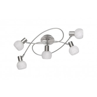 TRIO R60175007 | Antibes-TR Trio stropne svjetiljke svjetiljka 5x E14 poniklano mat, alabaster