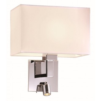 VIOKEF 4172400 | Baltimore-VI Viokef zidna svjetiljka s prekidačem 1x E27 + 1x LED 90lm bijelo mat, poniklano mat