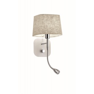 VIOKEF 4174600 | Hendrix Viokef zidna svjetiljka fleksibilna 1x E27 + 1x LED 90lm bijelo, poniklano mat