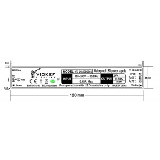 VIOKEF 4182200 | Strip Viokef element sustava - LED napojna jedinica 20W 24V rezervni dijelovi IP66