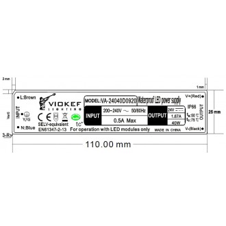 VIOKEF 4182300 | Strip Viokef element sustava - LED napojna jedinica 40W 24V rezervni dijelovi IP66