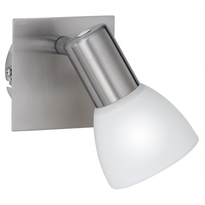 WOFI 4354.01.64.0000 | Angola Wofi spot svjetiljka s prekidačem za štednu žarulju 1x E14 poniklano mat, bijelo