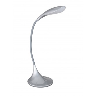 WOFI 8025.01.70.0000 | Yon Wofi stolna svjetiljka 37,5cm tvlaknoepeni prekidač fleksibilna, jačina svjetlosti se može podešavati 1x LED 420lm 3000K srebrno
