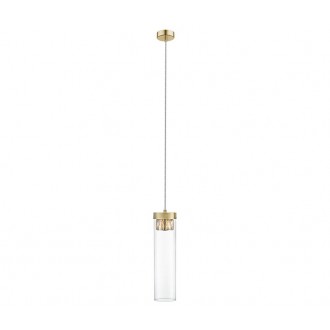 ZUMA LINE P0389-01D-0FD2 | Gem Zuma Line visilice svjetiljka cilindar s mogućnošću skraćivanja kabla 1x G9 antik brončano, prozirno, kristal