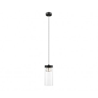 ZUMA LINE P0389-01D-P7AC | Gem Zuma Line visilice svjetiljka cilindar s mogućnošću skraćivanja kabla 1x G9 crno mat, prozirno, kristal