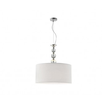 ZUMA LINE RLD93163-1W | Rea Zuma Line visilice svjetiljka okrugli s mogućnošću skraćivanja kabla 1x E27 krom, bijelo, prozirno