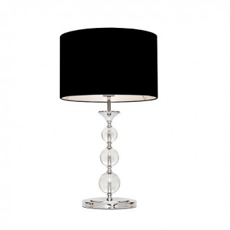 ZUMA LINE RLT93163-1B | Rea Zuma Line stolna svjetiljka okrugli 63cm s prekidačem 1x E27 krom, crno, bijelo